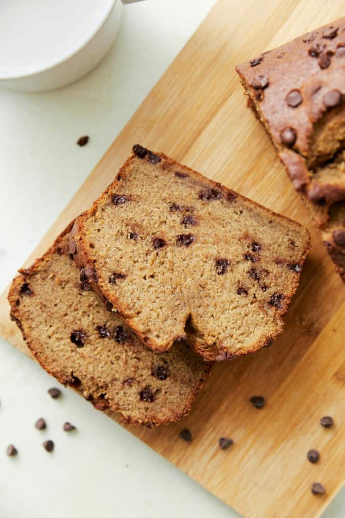 Banana Bread with Chocolate Chips top shot