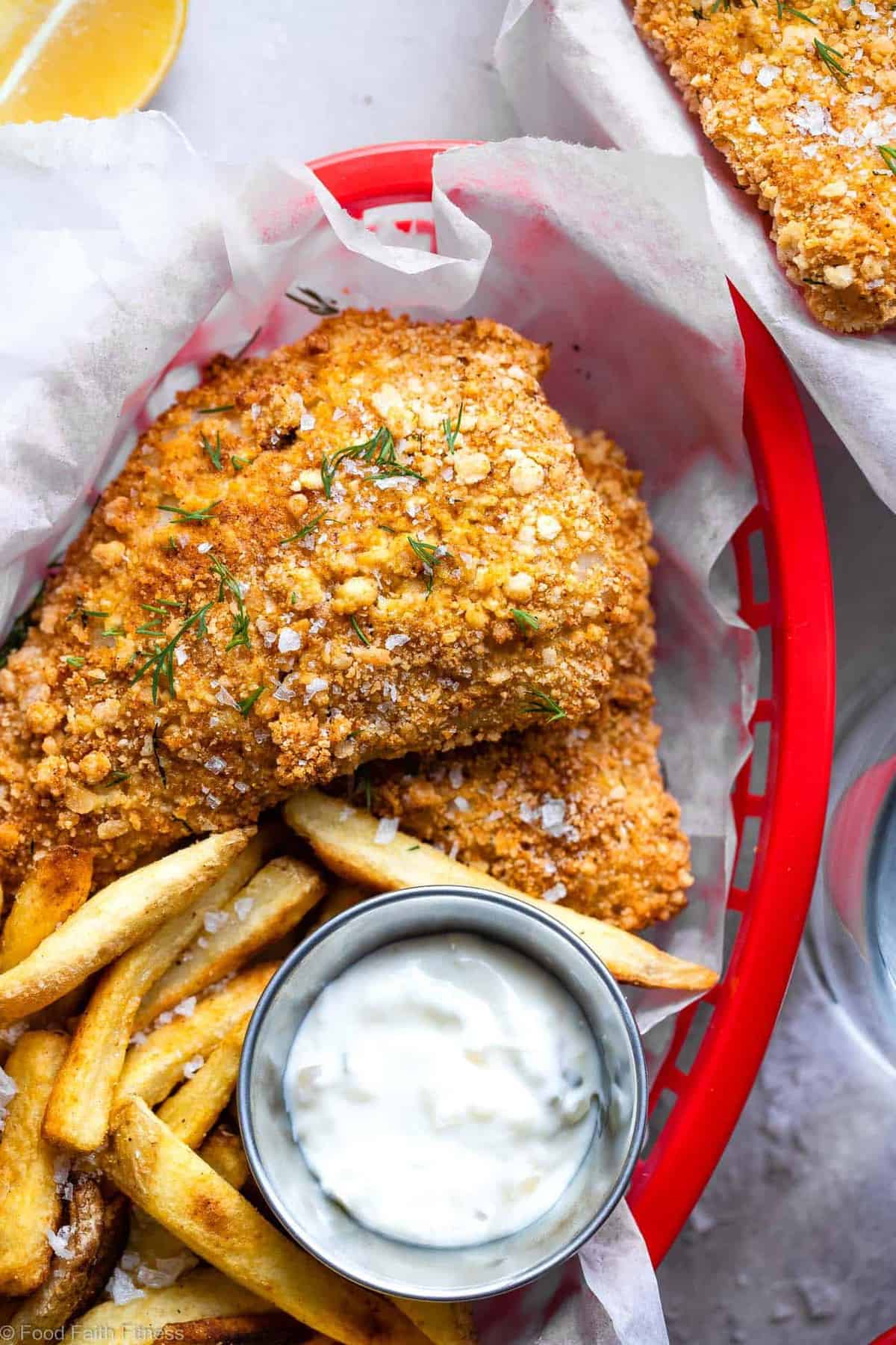 Crispy Air Fried Fish - SO easy to make and you will never believe it's oil free! Serve it with a healthy Greek yogurt tartar sauce for a dinner that is only 200 calories, 2 Freestyle points and protein packed! | #Foodfaithfitness | #Glutenfree #Healthy #Airfryer #Nutfree #WeightWatchers Crispy Air Fried Fish - SO easy to make and you will never believe it's oil free! Serve it with a healthy Greek yogurt tartar sauce for a dinner that is only 200 calories, 2 Freestyle points and protein packed! | #Foodfaithfitness | #Glutenfree #Healthy #Airfryer #Nutfree #WeightWatchers