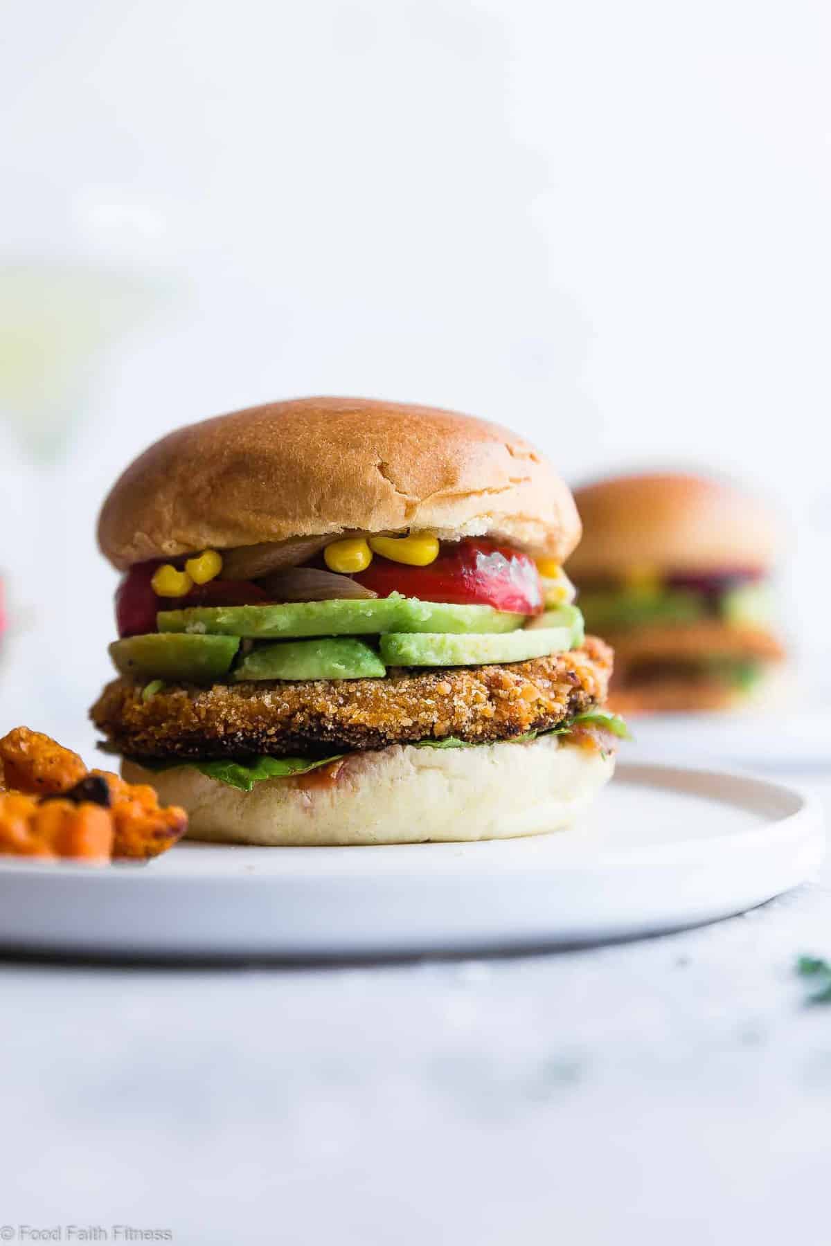 Mexican Sweet Potato Veggie Burgers - These easy homemade sweet potato veggie burgers are made from sweet potatoes coated with crunchy panko and finished with creamy avocado and grilled vegetables! Gluten free, vegan friendly and SERIOUSLY amazing! | #Foodfaithfitness | #Glutenfree #Vegan #Healthy #Veggieburger #DairyFree Mexican Sweet Potato Veggie Burgers - These easy homemade sweet potato veggie burgers are made from sweet potatoes coated with crunchy panko and finished with creamy avocado and grilled vegetables! Gluten free, vegan friendly and SERIOUSLY amazing! | #Foodfaithfitness | #Glutenfree #Vegan #Healthy #Veggieburger #DairyFree