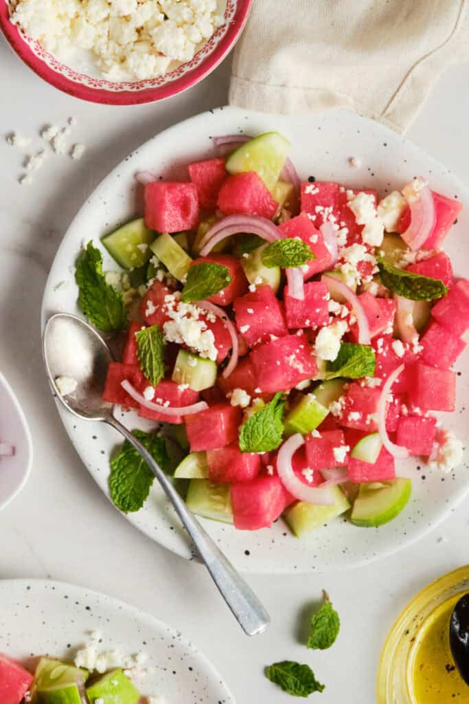 Refreshing Watermelon Cucumber Salad featured