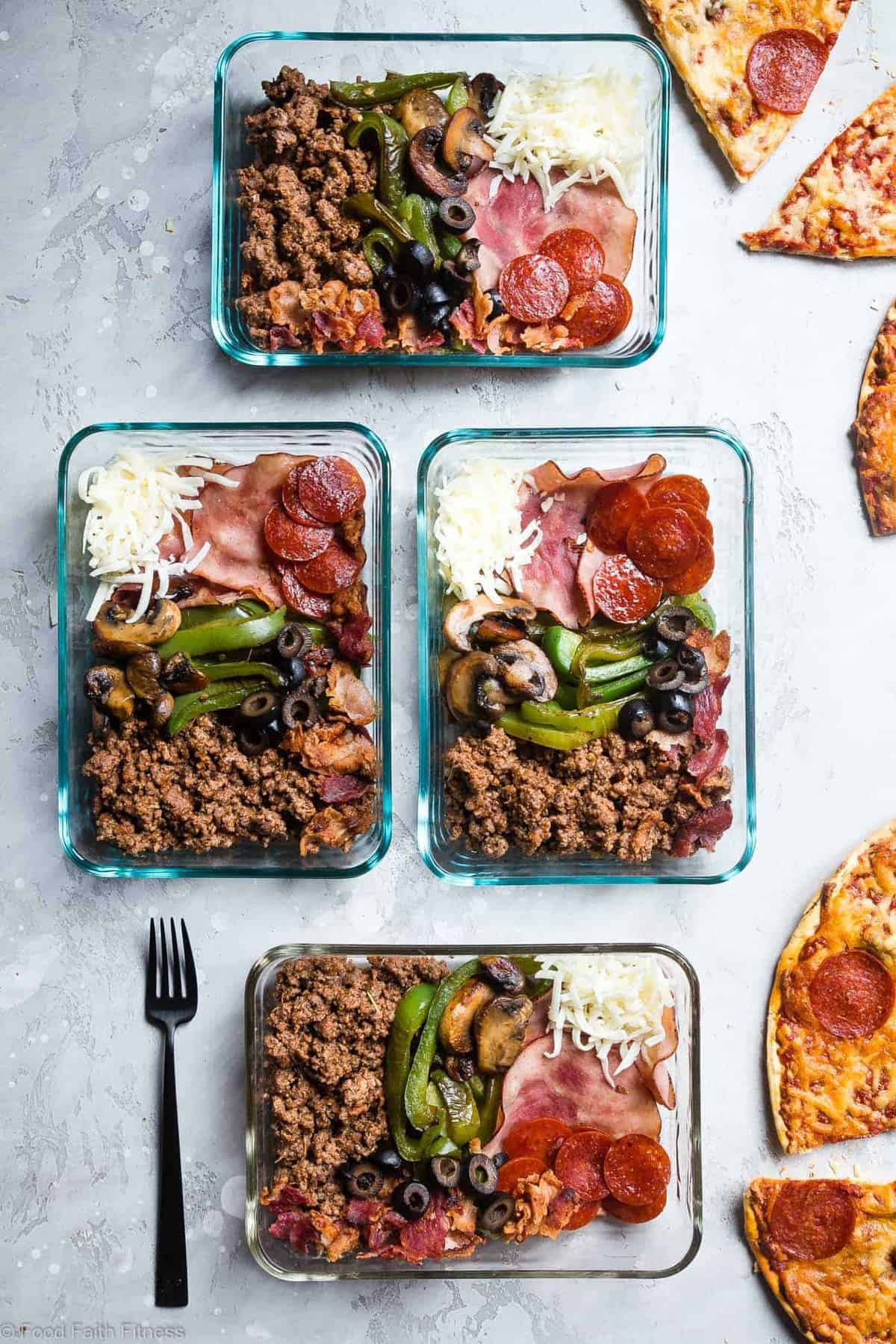 Keto Low Carb Pizza Meal Prep Bowls - These easy meal prep bowls are perfect for both kids and adults to pack for lunches! Gluten free, healthy and paleo and whole30 compliant too! Dairy free option included. | #Foodfaithfitness | #Glutenfree #keto #lowcarb #whole30 #mealprep Keto Low Carb Pizza Meal Prep Bowls - These easy meal prep bowls are perfect for both kids and adults to pack for lunches! Gluten free, healthy and paleo and whole30 compliant too! Dairy free option included. | #Foodfaithfitness | #Glutenfree #keto #lowcarb #whole30 #mealprep
