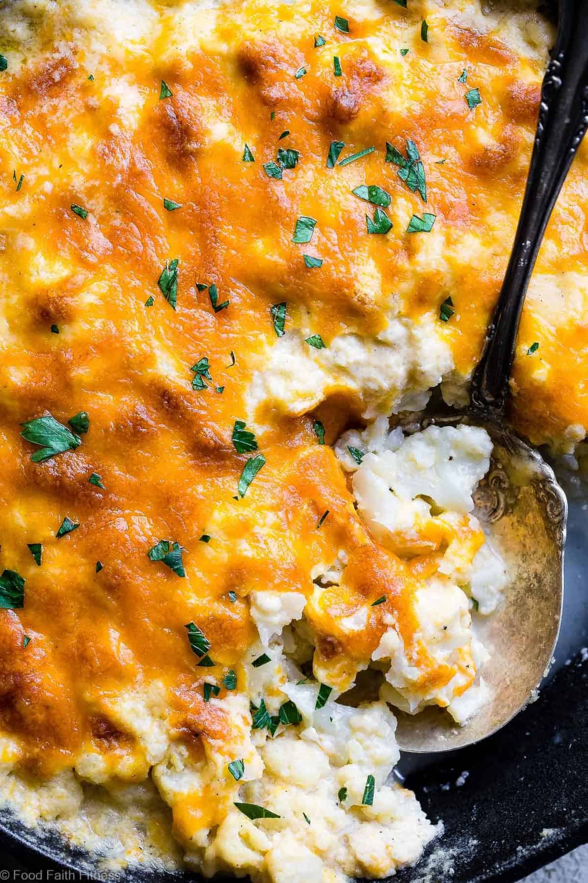Keto Baked Cauliflower Au Gratin - This easy, healthy and keto friendly Low Carb Baked Cauliflower Au Gratin is a gluten free, delicious side dish that even the pickiest of eaters will love! Only 6 ingredients and SO cheesy! | #Foodfaithfitness | #Keto #lowcarb #Glutenfree #Healthy #Grainfree Keto Baked Cauliflower Au Gratin - This easy, healthy and keto friendly Low Carb Baked Cauliflower Gratin recipe is a gluten free, delicious side dish that even the pickiest of eaters will love! Only 6 ingredients and SO cheesy! | #Foodfaithfitness | #Keto #lowcarb #Glutenfree #Healthy #Grainfree