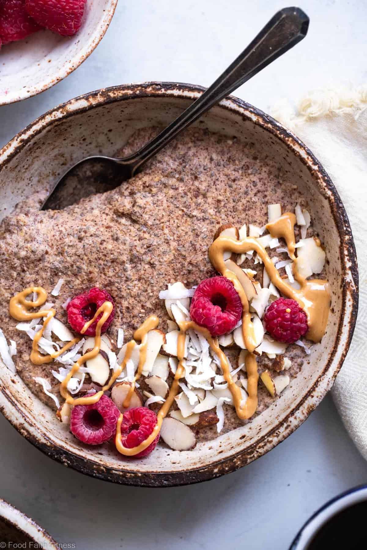 Low Carb Keto Oatmeal - This easy paleo and vegan friendly no oats oatmeal is gluten, grain, dairy and sugar free and tastes like cozy oatmeal without the oats! You won't believe it until you try it! | #Foodfaithfitness | #Glutenfree #Keto #Lowcarb #Sugarfree #Paleo Low Carb Keto Oatmeal - This easy paleo and vegan friendly no oats oatmeal is gluten, grain, dairy and sugar free and tastes like cozy oatmeal without the oats! You won't believe it until you try it! | #Foodfaithfitness | #Glutenfree #Keto #Lowcarb #Sugarfree #Paleo