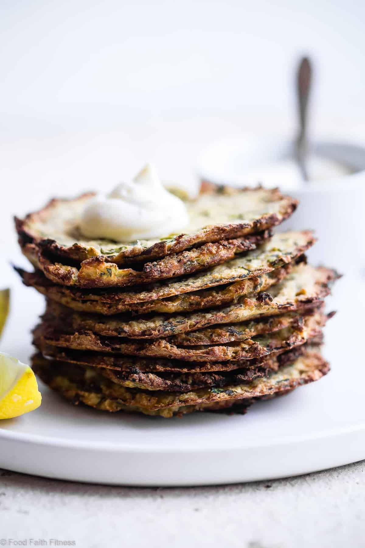 Paleo Baked Zucchini Fritters - These EAS, keto Baked Zucchini Fritters are served with an addicting lemon dill drop and are SO crispy, you'll never believe they're baked not fried! Gluten free, low carb, whole30 and insanely tasty! | #Foodfaithfitness | #Glutenfree #keto #Paleo #Whole30 #Lowcarb Paleo Baked Zucchini Fritters - These EAS, keto Baked Zucchini Fritters are served with an addicting lemon dill drop and are SO crispy, you'll never believe they're baked not fried! Gluten free, low carb, whole30 and insanely tasty! | #Foodfaithfitness | #Glutenfree #keto #Paleo #Whole30 #Lowcarb