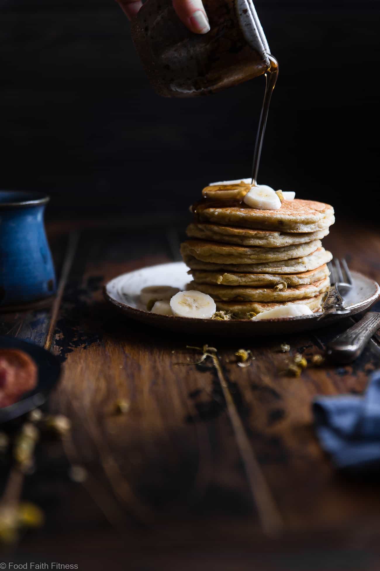 Easy Paleo Banana Pancakes with Coconut Flour - These quick and easy banana paleo pancakes are naturally sweetened, gluten, grain and dairy free and SO light and fluffy! The perfect healthy start to your day or weekend breakfast! | Foodfaithfitness.com | @FoodFaithFit