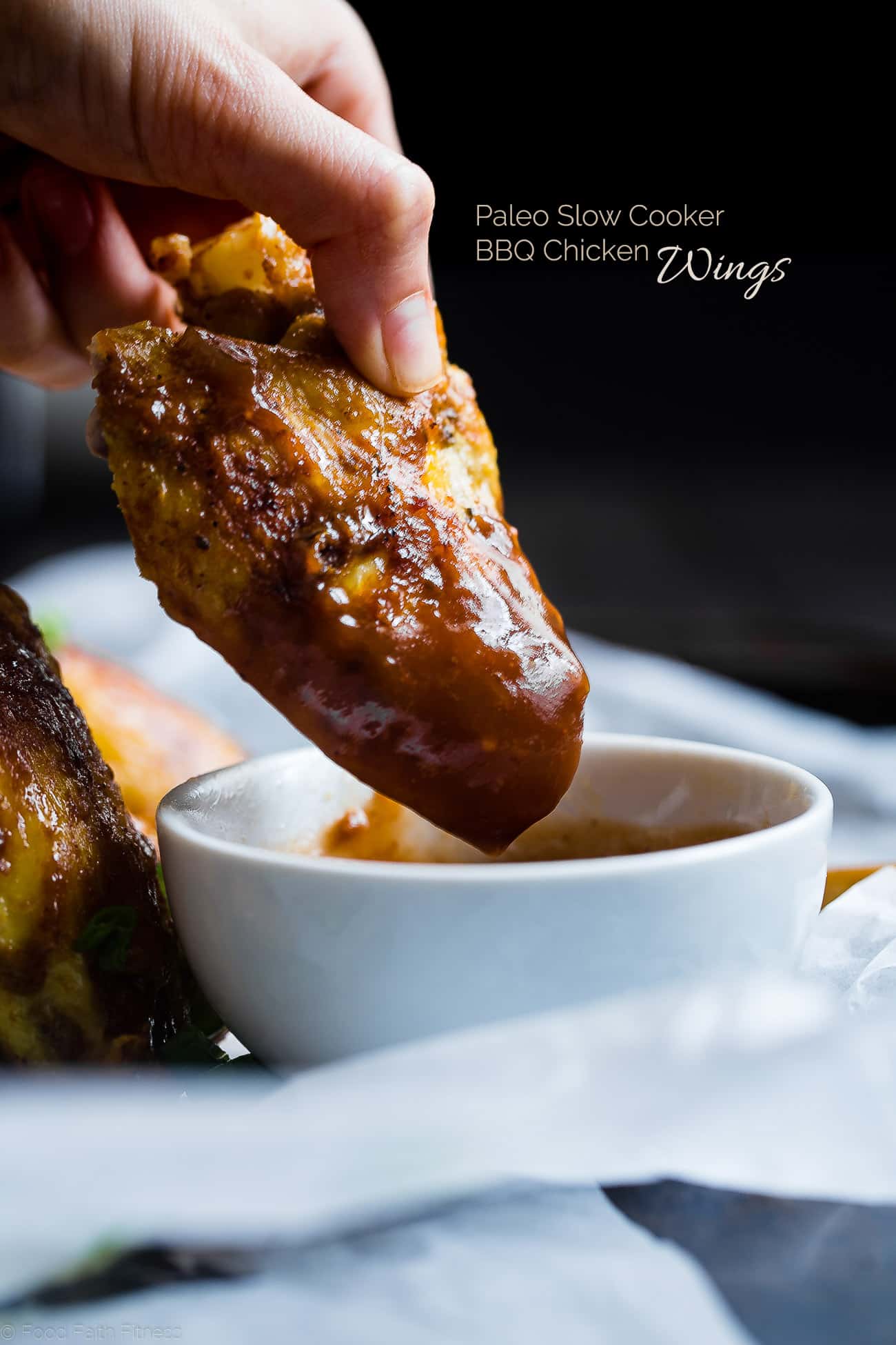 Slow Cooker BBQ Chicken Wings - Let the slow cooker do the work for you with these easy paleo-friendly chicken wings! A healthy, gluten, grain and dairy free, crowd pleasing appetizer for game day! | Foodfaithfitness.com | @FoodFaithFit