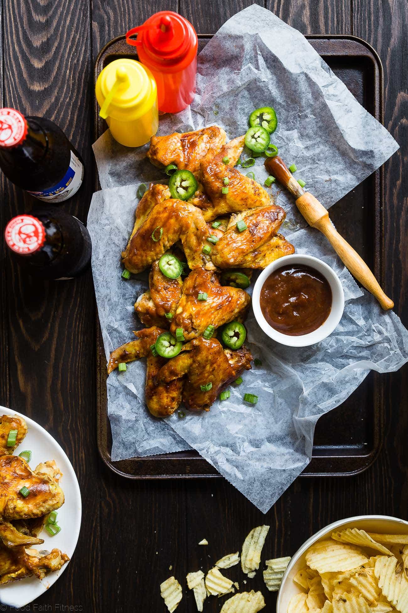 Slow Cooker BBQ Chicken Wings - Let the slow cooker do the work for you with these easy paleo-friendly chicken wings! A healthy, gluten, grain and dairy free, crowd pleasing appetizer for game day! | Foodfaithfitness.com | @FoodFaithFit