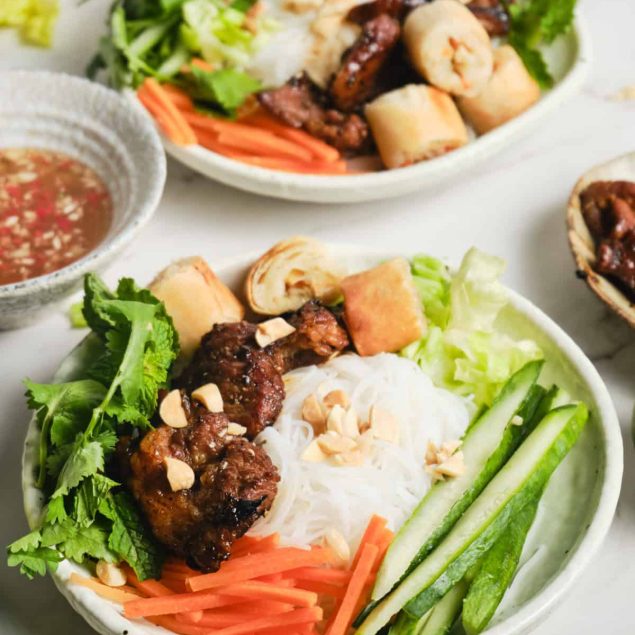 Vietnamese Noodle Bowls (Bun Thit Nuong Cha Gio)